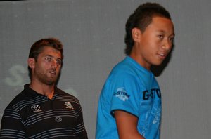 Reece Williams presents an award