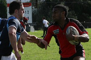 Joseph Rokoqo tries to get past NSW U18's team mate Nathan Massey in the Uni Shield (Photo : ourfooty media)