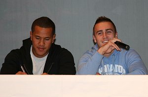 Cameron King shares a joke - Endeavour SHS TSP Rugby League Presentation Night (Photo : ourfootymedia) 