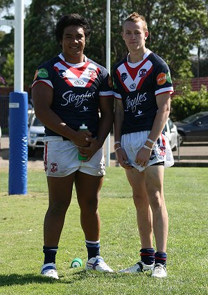 The Keebra Park Boys _ Brendan Tago & Henare Wells - Roosters v Knights, rnd 2 SG Ball action (Photo's : ourfootymedia)