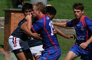Roosters v Knights, rnd 2 SG Ball action (Photo's : ourfootymedia)