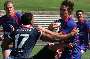 Roosters v Knights, rnd 2 SG Ball action (Photo's : ourfootymedia)