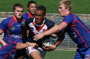 Roosters v Knights, rnd 2 SG Ball action (Photo's : ourfootymedia)