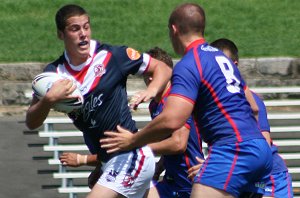 Roosters v Knights, rnd 2 SG Ball action (Photo's : ourfootymedia)