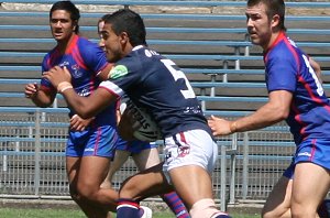 Roosters v Knights, rnd 2 SG Ball action (Photo's : ourfootymedia)