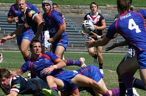 Roosters v Knights, rnd 2 SG Ball action (Photo's : ourfootymedia)