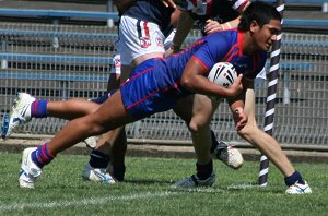 Roosters v Knights, rnd 2 SG Ball action (Photo's : ourfootymedia)