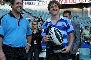 Mascot JETS u13's Skipper Jaiden BROWN with the 2010 Coca Cola Cup (Photo's : Steve Montgomery / OurFootyTeam.com) 