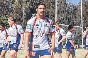 Aidan Edwards at training with team mates