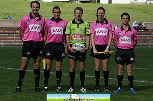 Jarrod COLE and the U 16 Club Championship Final Ref's (Photo's : OurFootyMedia)