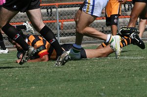 Balmain TIGERS v Canberra RAIDERS Rnd2 SG Ball Action (Photo's : OurFootyMedia) 