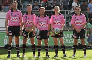 Rikki Monk, Patrick Mackay, Warrick Bowman, Amie Gibson & Joe West SG Ball Cup Grand Final Referee's (Photo's : OurFootyMedia) 