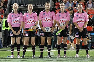 SG Ball Cup - Semi Final Referee's Tyson Flynn, Amie Gibson, Chris Treneman, Pat Mackay & Joey West (Photo : OurFootyMedia)