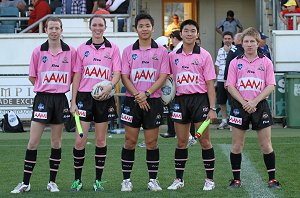 Bevan Bourke, Faye Breslin, Phillip Sung, Lawrie Lawira & Dominic Paton - Harold Matthews Cup Qualifying Final Refs (Photo's : OurFootyMedia) 
