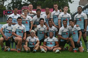 Cronulla Sutherland SHARKS SG Ball Cup team arfter the Rnd 4 Storm match (Photo : OurFootyMedia) 