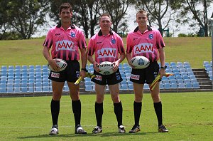 Nathan Waugh, Drew Oultram & Andrew McRea SG Ball Cup Rnd 1 Ref's - SHARKS v RABBITOHS (Photo : OurFootyMedia) 