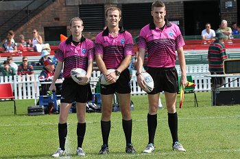 Bevan Bourke, Matthew Treneman & Mitch Currie - SG Ball Cup Harold Matthews Cup Rnd 10 Qualifying Final Referee's (Photo : steve monty / OurFootyMedia) 