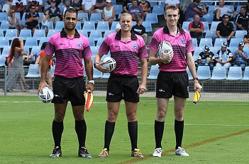 Billal Iskandar, Stephen Bourke & Tom Stindi - Mattys Cup Rnd 2 Ref's (Photo : steve monty / OurFootyMedia) 