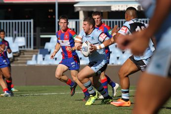 Billy Magoulias charges thru the Knights line in yesterdays Rnd 5 SG Ball match at Remondis Stadium (Photo : steve montgomery / OurFootyTeam.com) 