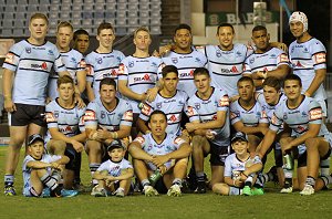 Cronulla Sutherland Sharks SG Ball team after smashing the Steelers in Rnd 7 (Photo : steve montgomery / OurFootyTeam.com) 
