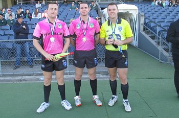 Michael Smaill, Clayton Wills & Nathan Loveday - gio Schoolboy Trophy GRAND FINAL Referee's (Photo : steve montgomery / OurFootyTeam.com) 