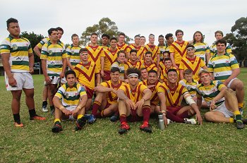 Holy Cross Ryde and Hunter SHS gio Schoolboy Cup Round 2 Team Photo (Photo : steve montgomery / OurFootyTeam.com) 