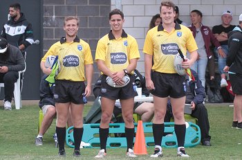 Daniel Perry, Brandon Cavellaro & Todd Rips - REFEREE'S - Cronulla - Sutherland Sharks v Canterbury - Bankstown Bulldogs Tarsha Gale Cup u18 Girls Rugby League Rnd 6 (Photo : steve montgomery / OurFootyTeam.com)