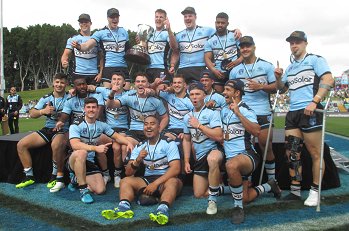Cronulla - Sutherland Sharks 2018 Jersey Flegg Cup CHAMPIONS (Photo : steve montgomery / OurFootyTeam.com)