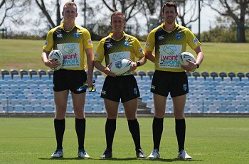 Noah Simkins, Robert MOREY & Mark Gannon Referee's - NSWRL Harold Matthews Cup Rnd 1 Cronulla - Sutherland Sharks V Central Coast ROOSTERS(Photo : steve montgomery / OurFootyTeam.com)