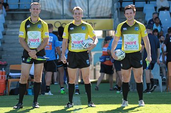 Matt Trenneman, Andrew McRea & Damian Brady Referee's - Referee's - NSWRL Jersey Flegg Cup Rnd 1 Cronulla - Sutherland Sharks v Sydney Roosters (Photo : steve montgomery / OurFootyTeam.com)