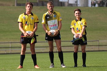 Matthew King, Nathan King & Adam Bennett Referee's - Illawarra Steelers v Cronulla Sharks - Tarsha Gale Cup u18 Girls Rugby League Rnd 9 (Photo : steve montgomery / OurFootyTeam.com)