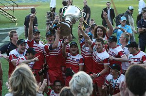 Palm Beach Currumbin SHS with the Arrive alive Cup ( Photo's : ourfooty media )