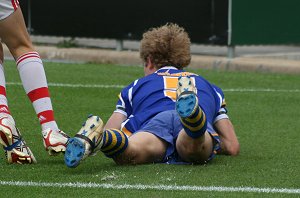 Jay Delaney slides in for a good try - Arrive alive Cup aCTioN - Marist Kogarah v Kiama HS (Photo's : ourfooty media)