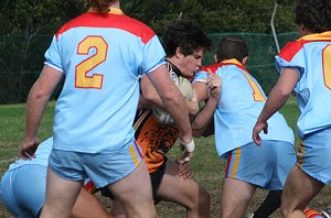 Haydn gets smashed - De la Salle vs Yarrawarra Tigers Rnd 10 (Photo : ourfooty media)