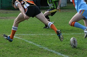 Haydn Peacock scores in the corner - De la Salle vs Yarrawarra Tigers Rnd 10 (Photo : ourfooty media)
