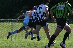 Nick Ratcliffe is off to the try line - Cronulla Caringbah Vs De La salle U 15A's Rnd 12 (Photo's : ourfooty media)
