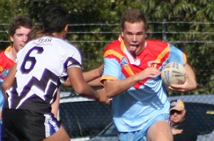 Sam Baraket runing at Michael Lichaa - Cronulla Caringbah Vs De La salle U 15A's Rnd 12 (Photo's : ourfooty media)