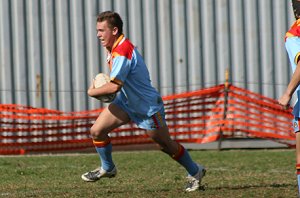 Big Sam Baraket roes for a burst down the wing - Cronulla Caringbah Vs De La salle U 15A's Rnd 12 (Photo's : ourfooty media)