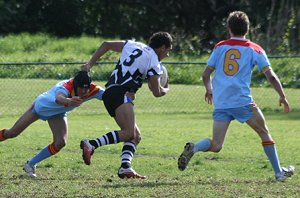 Rea Pittman head to the try line - Cronulla Caringbah Vs De La salle U 15A's Rnd 12 (Photo's : ourfooty media)