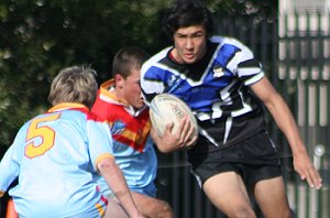 Joseph Drinkwater bursts out of defence - Cronulla Caringbah Vs De La salle U 15A's Rnd 12 (Photo's : ourfooty media)