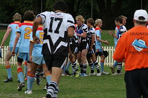 Cronulla Caringbah celebrate - Zac Wederswieler on the burst - De La Salle Vs Cronulla U 15A's (Photo : ourfooty media)