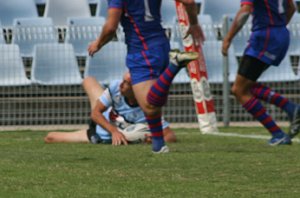 Stacey Morell scores a try in the Harold Matt's for the Sharks at Shark Park (Photo : ourfooty media)