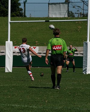 Cameron Kick converts the 2 points Chad Townsend kicks straight - - Cronulla Vs St. George SG Ball (Photo : ourfooty media) 