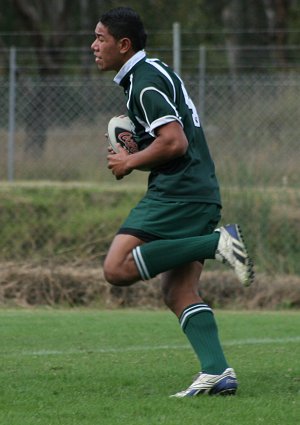 Young Hopoate runs the footy  - Sydney West Vs Sydney East - Under 15's in action Sydney Rugby League Trials ( Photo : ourfooty media) 