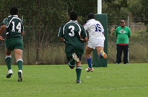 Hayden on his way to score Under 15's in action Sydney Rugby League Trials ( Photo : ourfooty media)