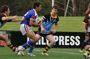 Ali Hijazi Bulldogs SG Ball runs hard Sydney CHS Rugby League Trails - Under 18 get it on