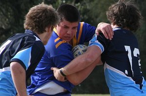 Sharks Knockout's OPEN'S Grand Final - De La Cronulla v Aquinas Menai action (Photo : ourfooty media)