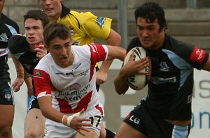 Cronulla Sharks U17's v St. Helen's Saints Academy action (Photo's : ourfootymedia)