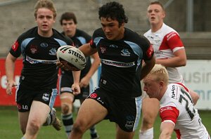 Cronulla Sharks U17's v St. Helen's Saints Academy action (Photo's : ourfootymedia)