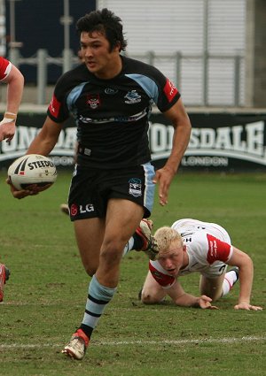 Cronulla Sharks U17's v St. Helen's Saints Academy action (Photo's : ourfootymedia)